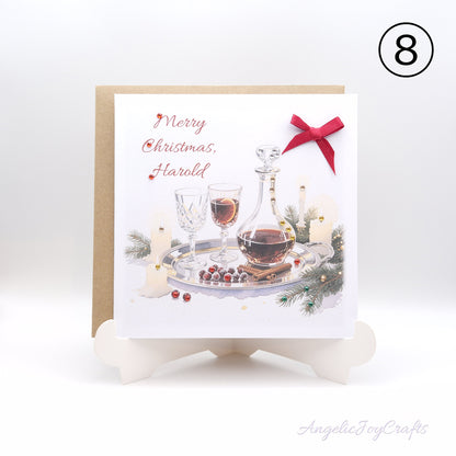 Handmade Personalised Christmas Card with Vintage Style Greetings + Complimentary Envelope | Christmas | Noel | New Year