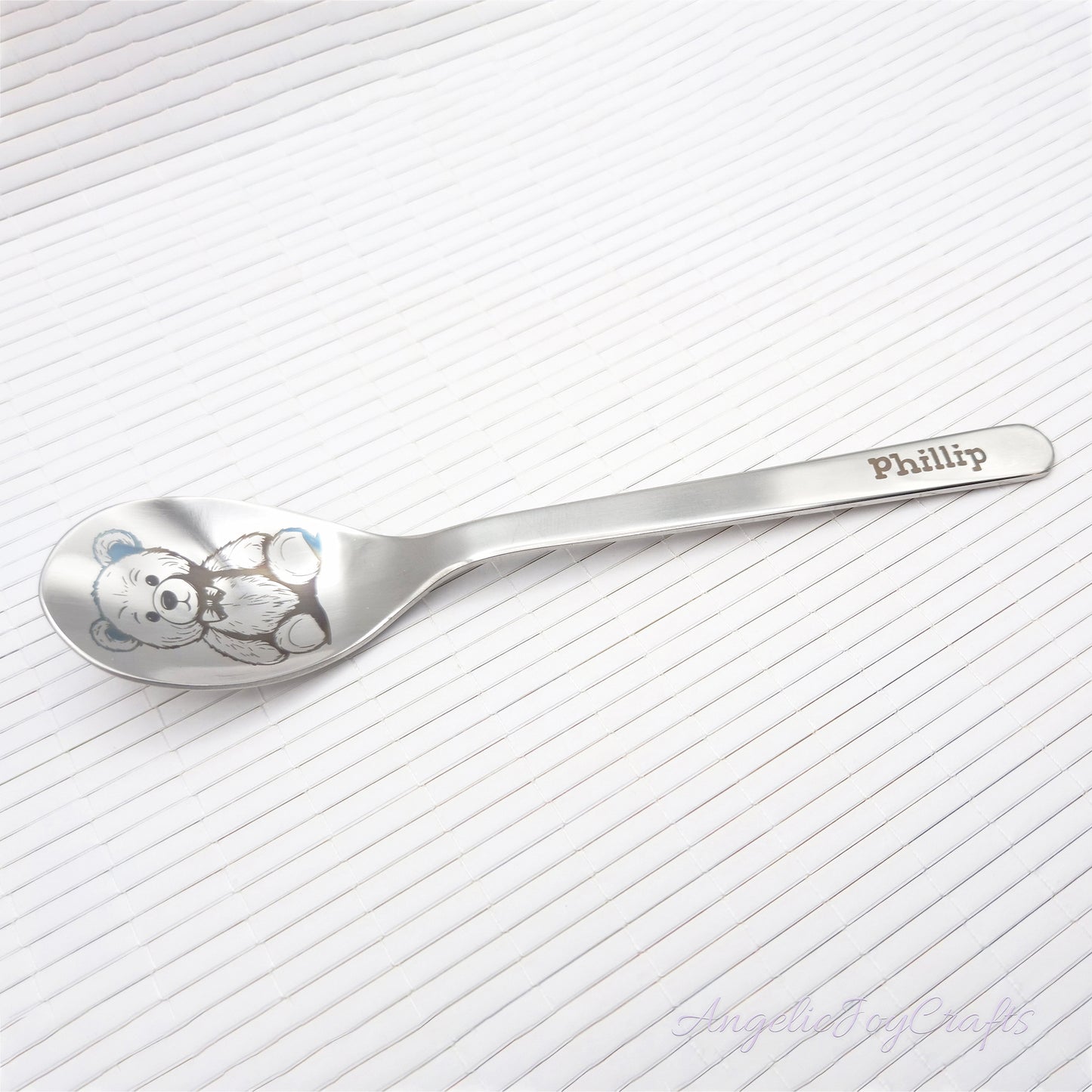 Personalised Engraved First Spoon with ANY Animal - Gentle Engraving
