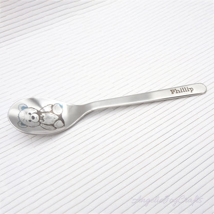 Personalised Engraved First Spoon with ANY Animal - Gentle Engraving