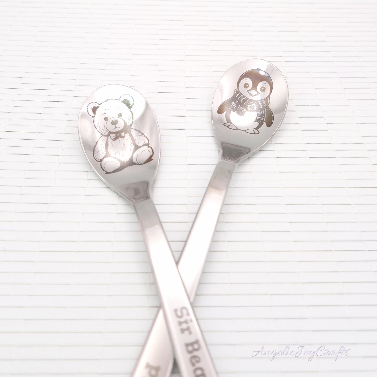 Personalised Engraved First Spoon with ANY Animal - Gentle Engraving
