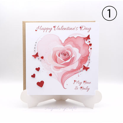 Handmade Personalised Valentine's Day Card with a Heart + Complimentary Envelope | Love | Birthday | Mother's Day