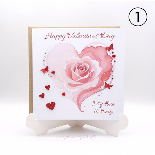 Handmade Personalised Valentine's Day Card with a Heart + Complimentary Envelope | Love | Birthday | Mother's Day