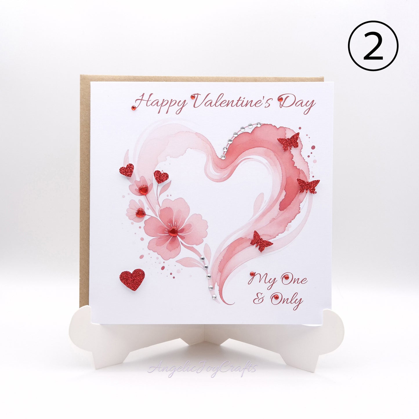 Handmade Personalised Valentine's Day Card with a Heart + Complimentary Envelope | Love | Birthday | Mother's Day