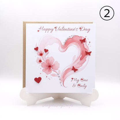 Handmade Personalised Valentine's Day Card with a Heart + Complimentary Envelope | Love | Birthday | Mother's Day