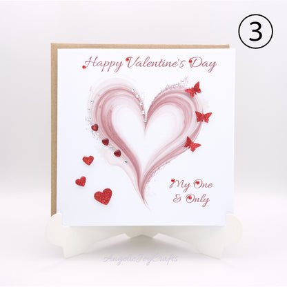 Handmade Personalised Valentine's Day Card with a Heart + Complimentary Envelope | Love | Birthday | Mother's Day