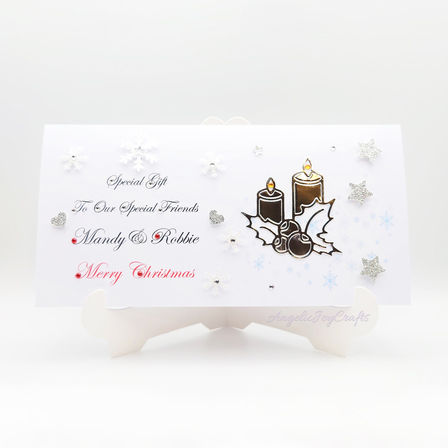 Handmade Personalised 3D Gift Wallet with a Christmas Candles + Complimentary Envelope | Gift Wallet