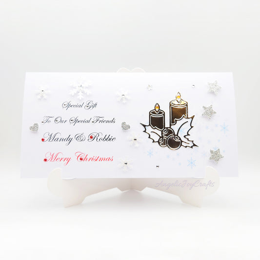 Handmade Personalised 3D Gift Wallet with a Christmas Candles + Complimentary Envelope | Gift Wallet