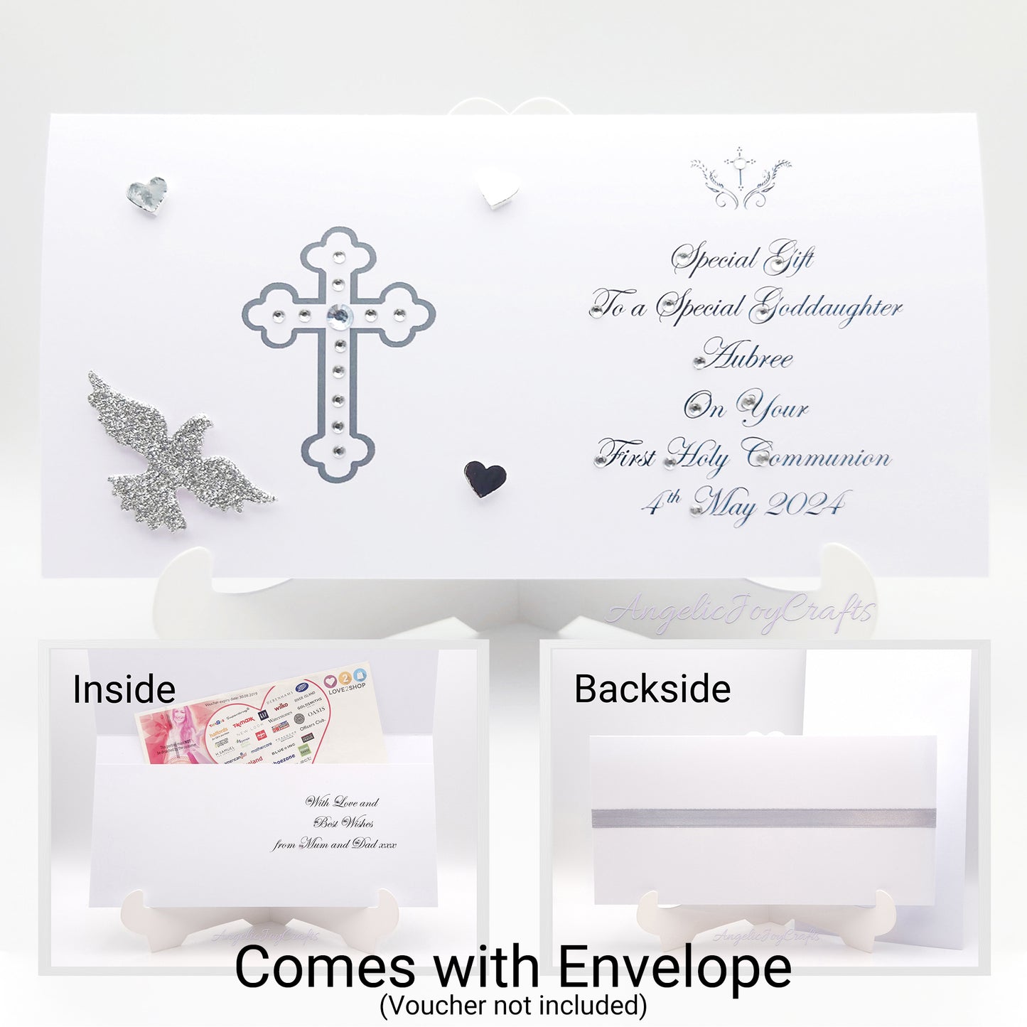 Handmade Personalised 3D Gift Wallet with a Holy Cross + Complimentary Envelope | Gift Wallet