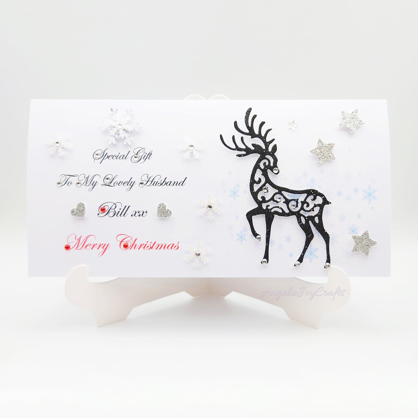 Handmade Personalised 3D Gift Wallet with a Christmas Deer + Complimentary Envelope | Gift Wallet