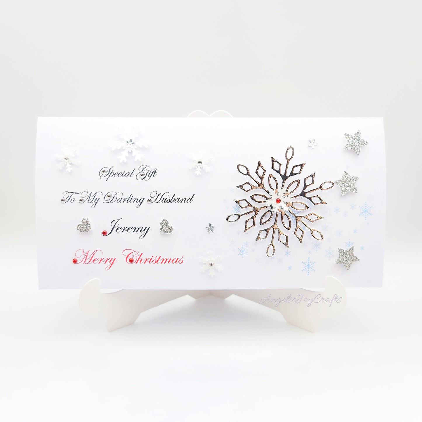 Handmade Personalised 3D Gift Wallet with a Christmas Snowflake + Complimentary Envelope | Gift Wallet